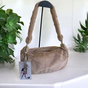 Gilda Paris Faux Fur Shoulder Bag Purse NWT